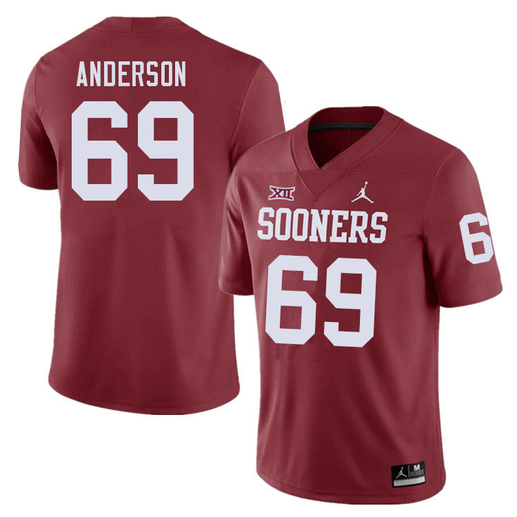 Oklahoma Sooners #69 Nate Anderson College Football Jerseys Sale-Crimson